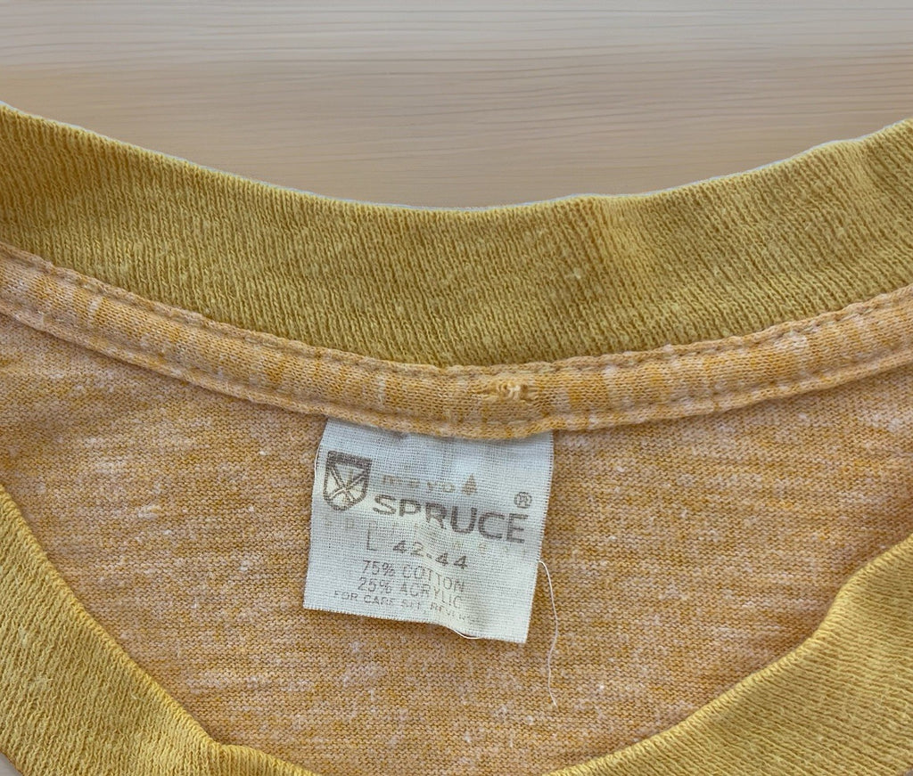 Vintage 1970s Kennedy Wrestling T-Shirt Sun Faded Single Stitch Ringer Tee Large