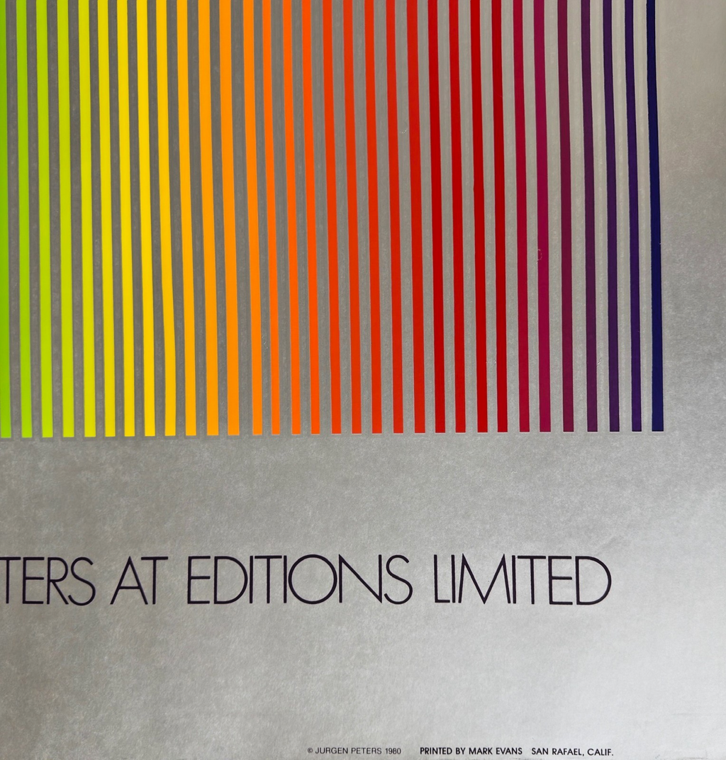 1980s Jürgen Peters Op Art Poster – “Jürgen Peters at Editions Limited” – Rain