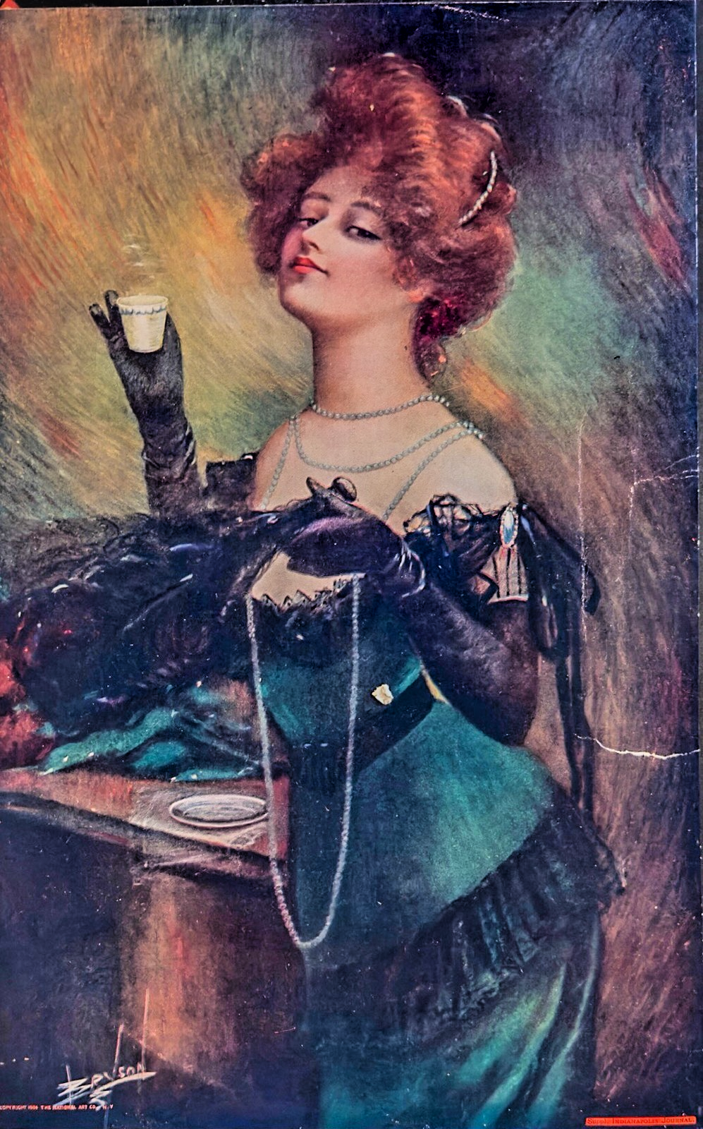 “The Toast” by James Bryson — 1903 Antique Lithograph (Indianapolis Journal Supp