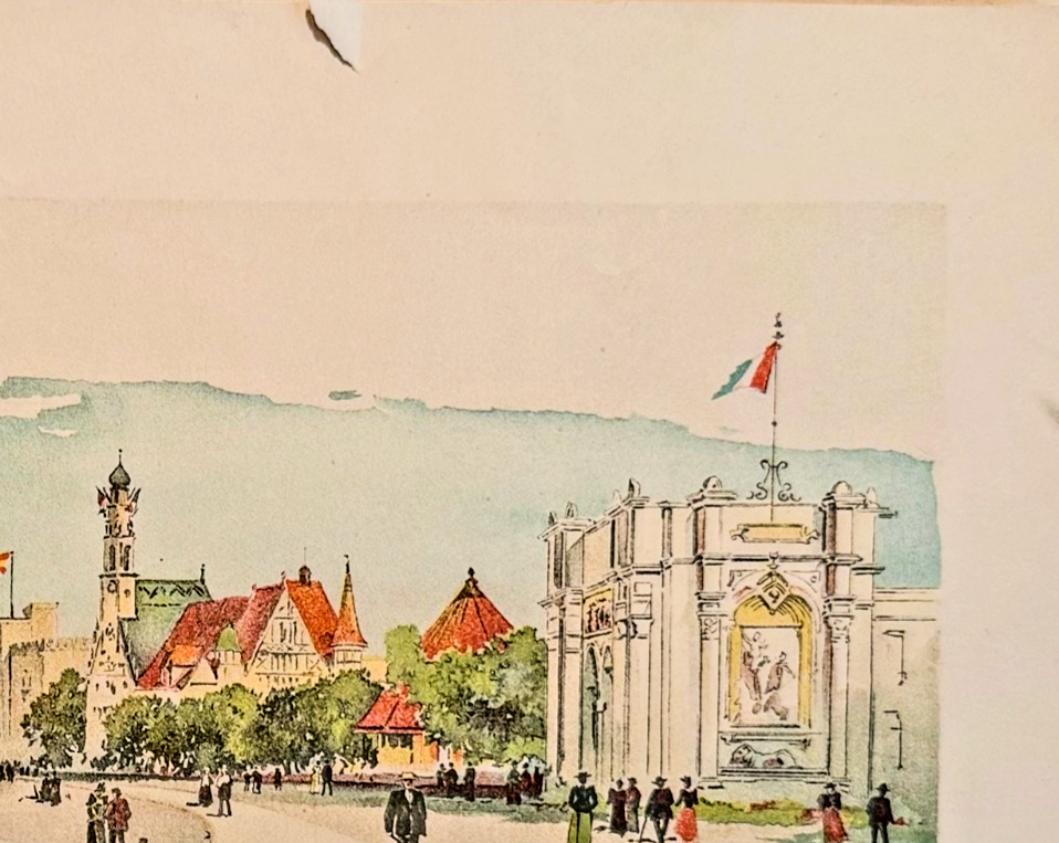 1893 Chicago World's Fair Foreign Buildings: Chicago Tribune Art Supplement Lithograph