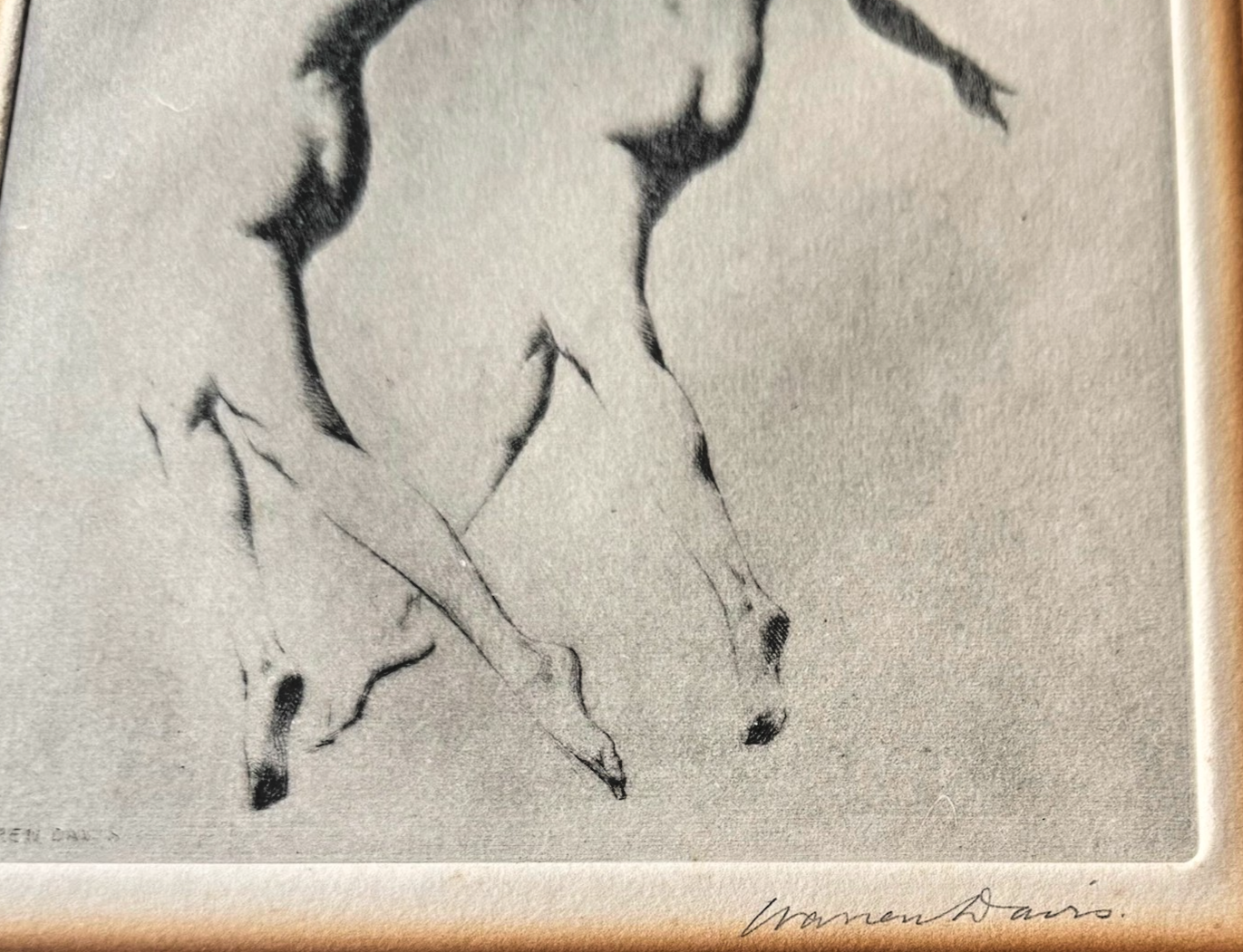 Warren B Davis Dry Point Etching - Signed