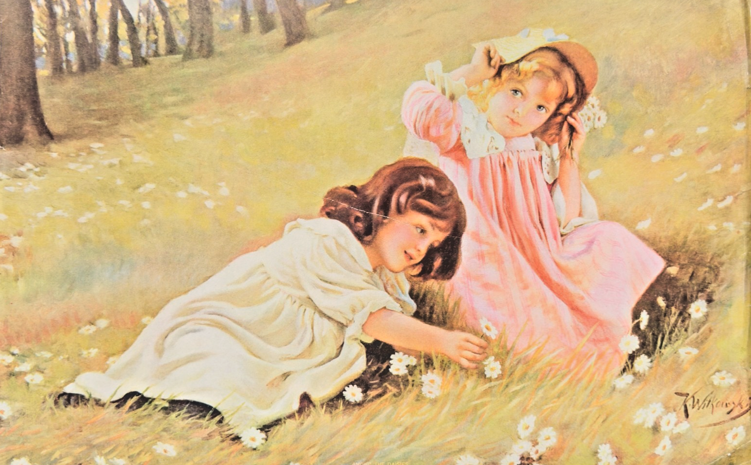 1900s Chicago Tribune Art Supplement — "Among the Daisies"
