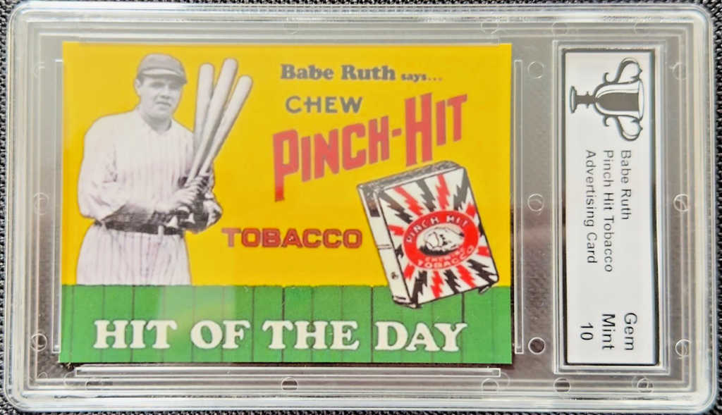 Babe Ruth Pinch Hit Tobacco Advertisement Promo Card Graded GEM 10