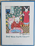 NANCY CARLSON- "Keep Those Teeth Clean!!" HAND SIGNED PRINT 1991