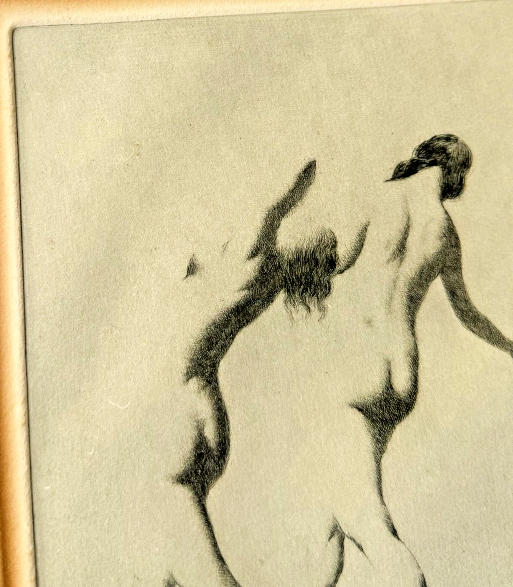 Warren B Davis Dry Point Etching - Signed