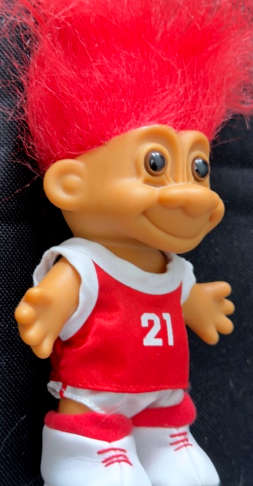 Vintage Russ Troll Doll –21 Basketball Star– Red Hair – 1980s/1990s