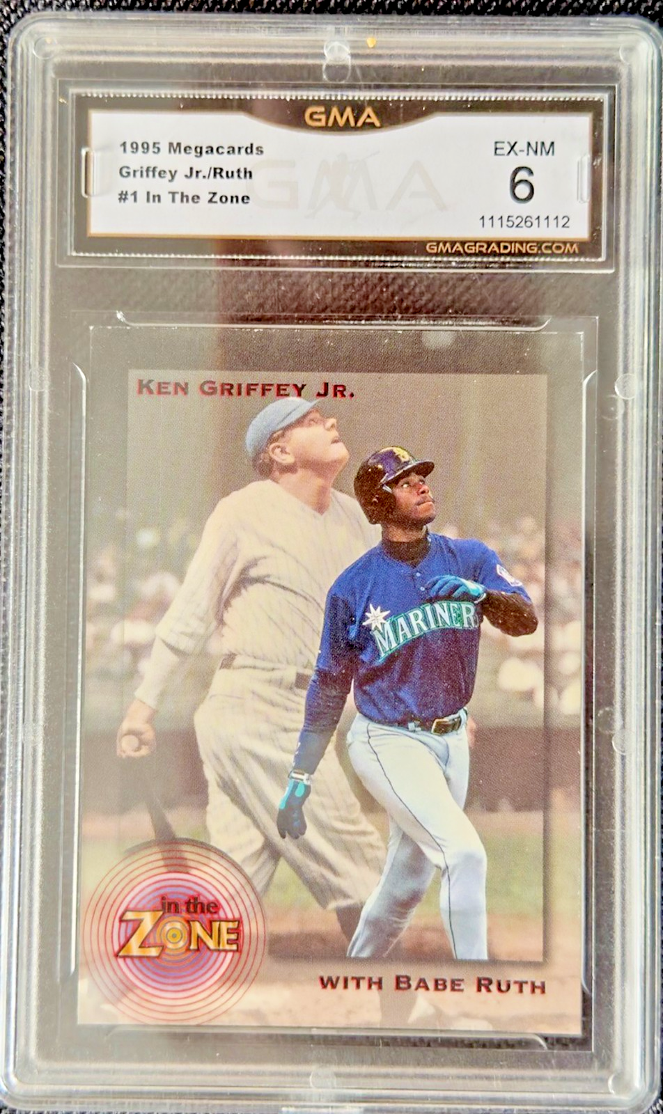 Ken Griffey Jr Babe Ruth 1995 Copperstown Collection Promo In The Zone #1 PSA 6