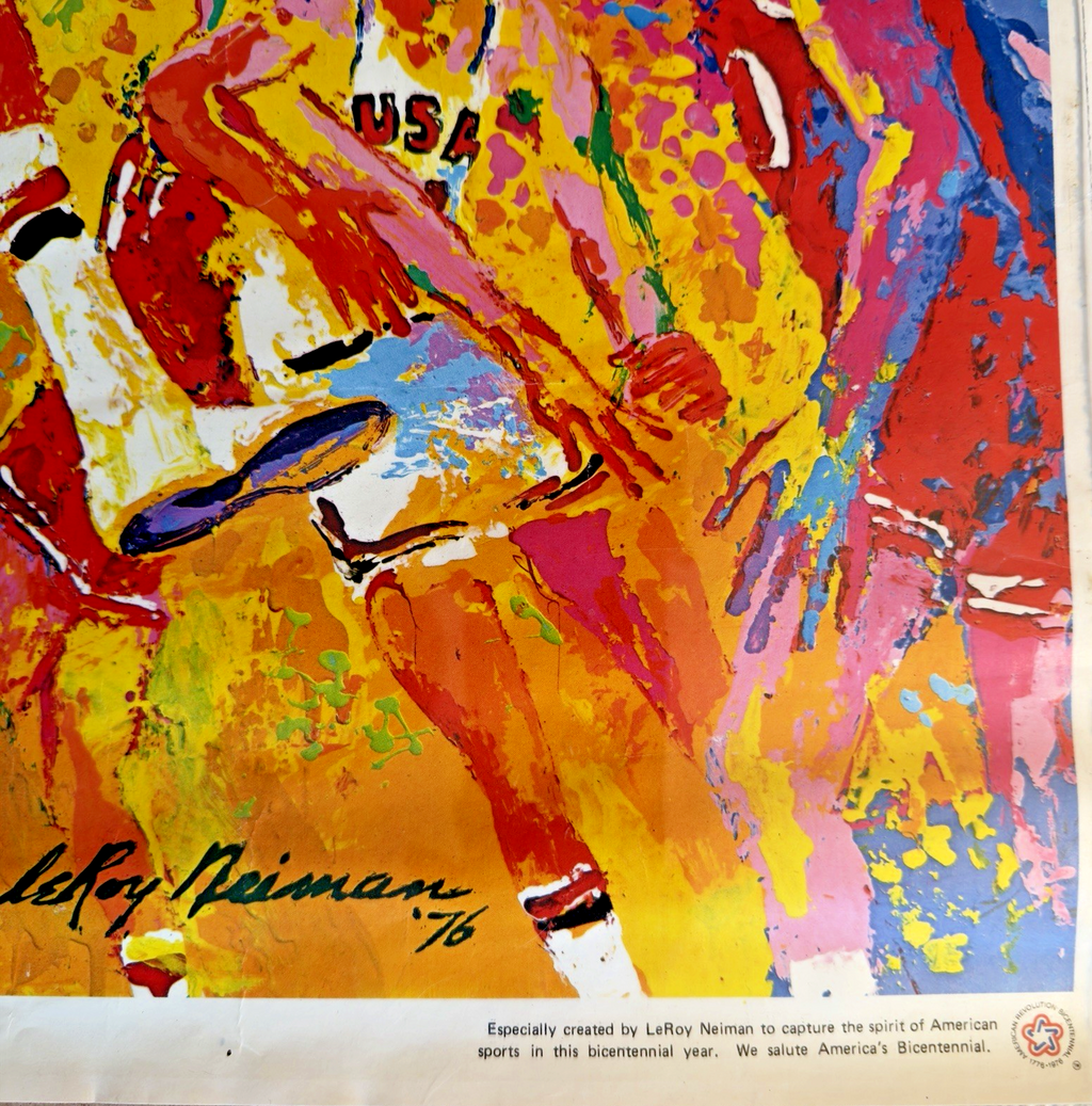 1976 Olympics Montreal - Art By Leroy Neiman USA Basketball Poster