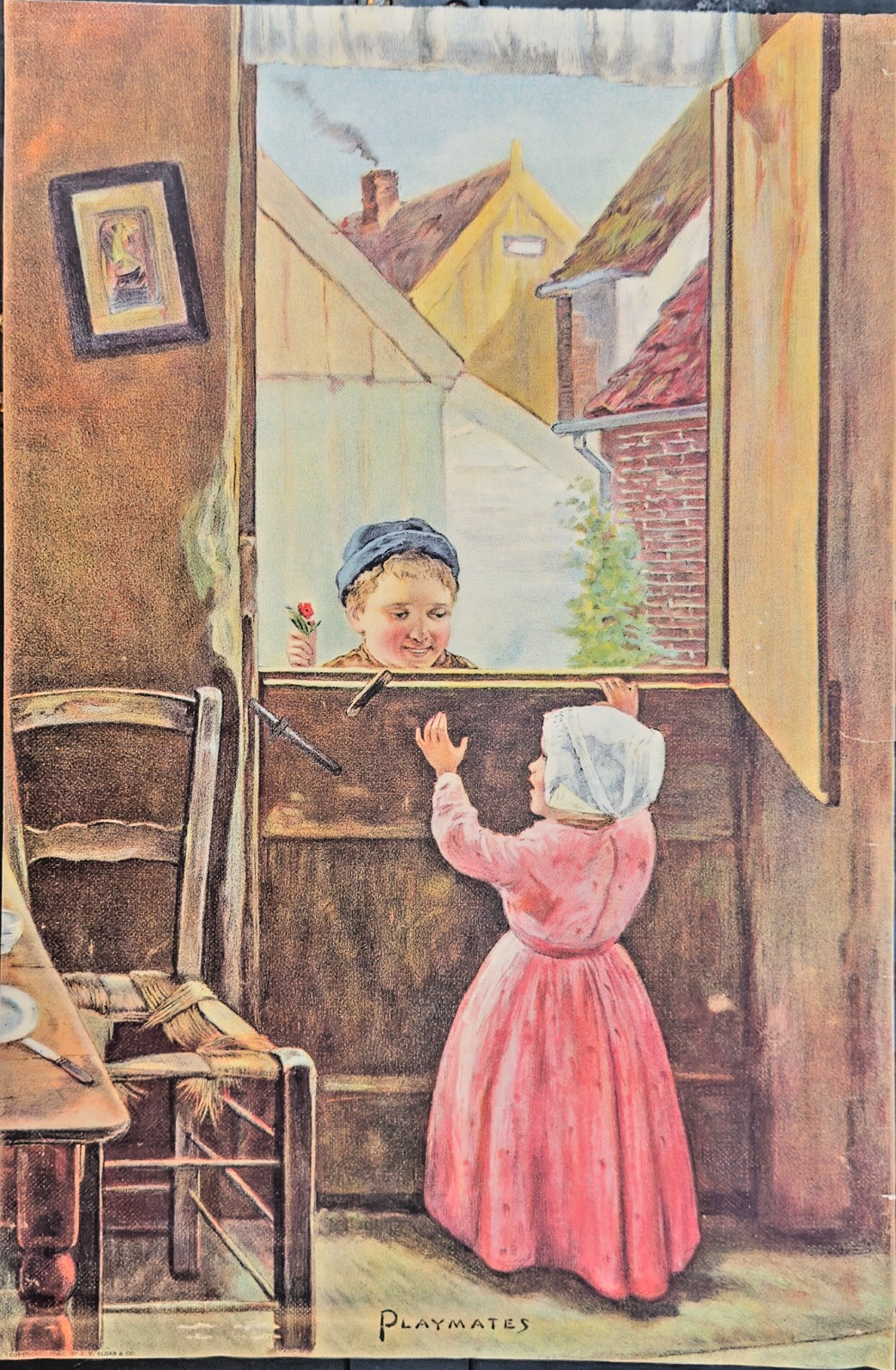 1900 Sunday Supplement – “Playmates" – Lithograph Print