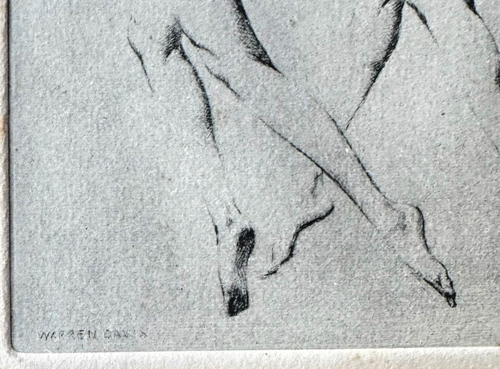 Warren B Davis Dry Point Etching - Signed