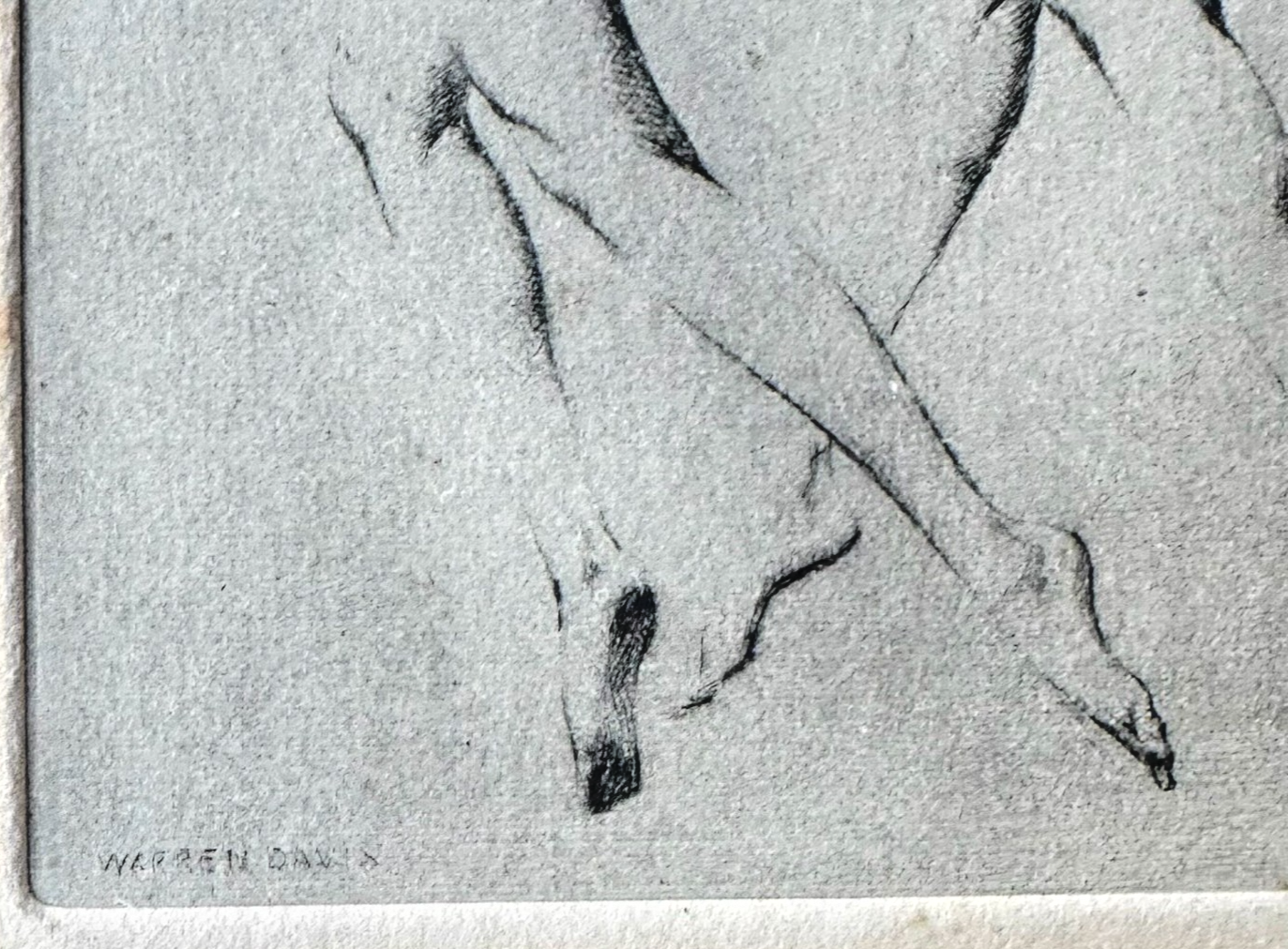 Warren B Davis Dry Point Etching - Signed