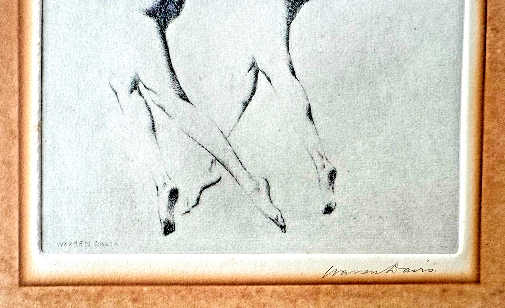 Warren B Davis Dry Point Etching - Signed