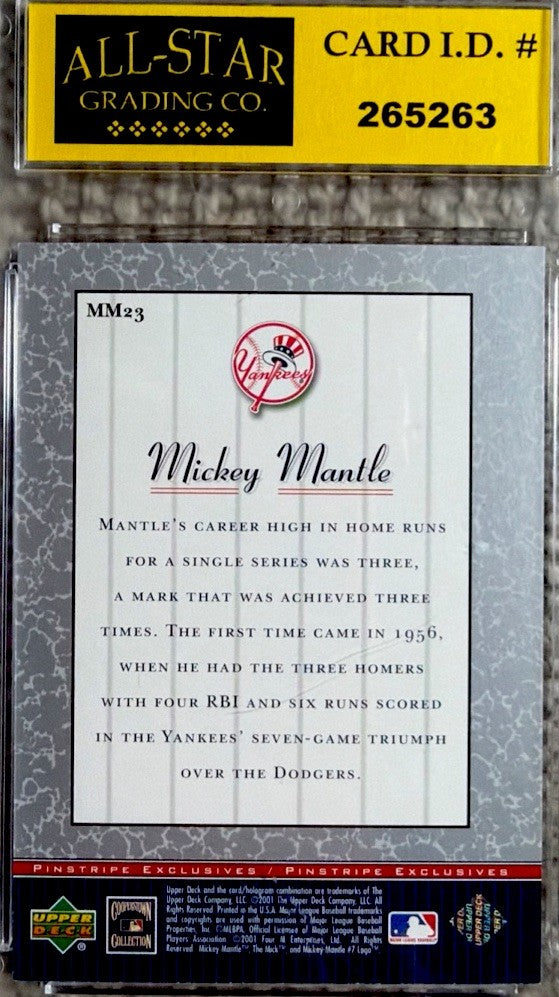 Mickey Mantle 2001 Upper Deck Pinstripes Exclusive MM23 PSA 9