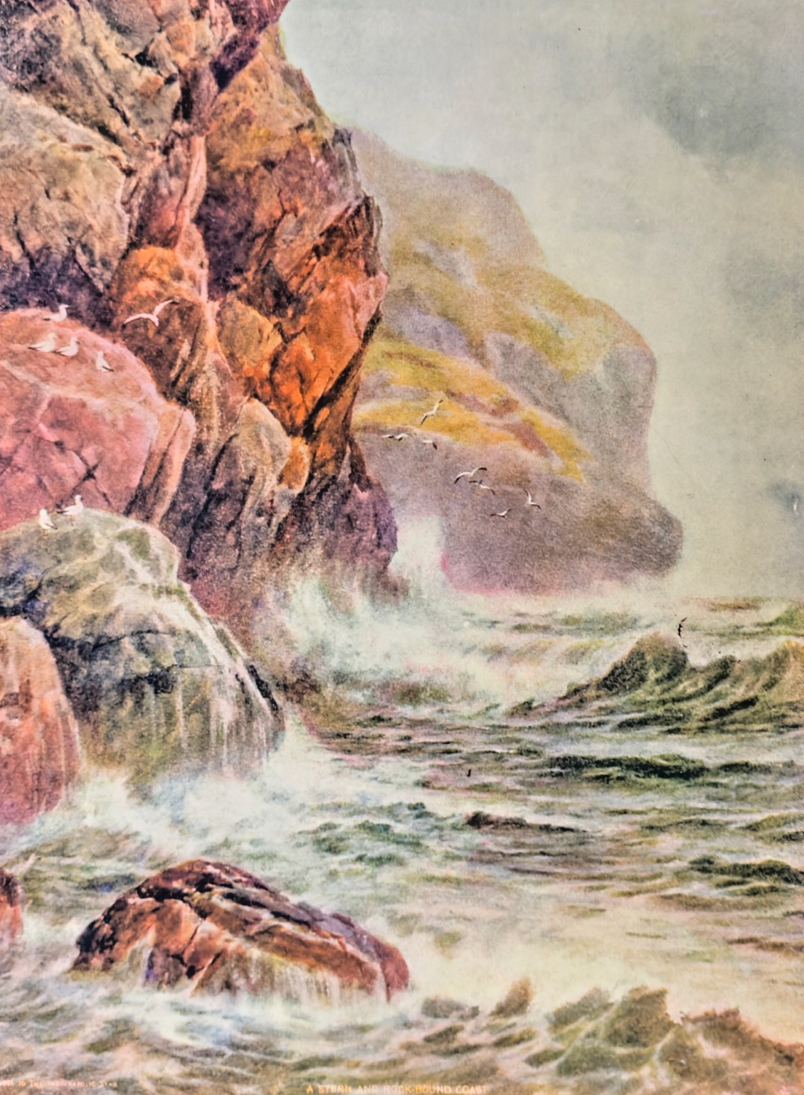 1900s Indianapolis Star Art Supplement — "A Stern and Rock-Bound Coast”