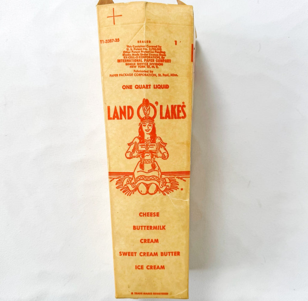 Land O Lakes Whipping Cream Wax Carton - Retired Logo