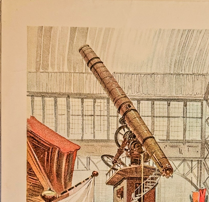 1893 Chicago World's Fair Yerkes Telescope: Chicago Tribune Art Supplement Lithograph