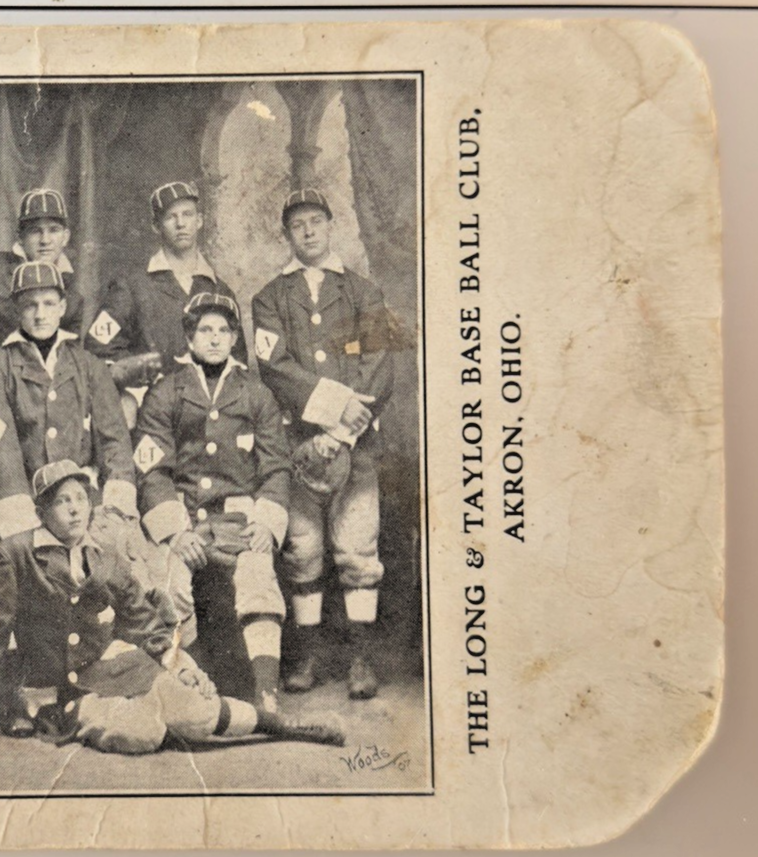 RPPC Akron Ohio Baseball Team Photo Postcard –1907 Long & Taylor Base Ball Club