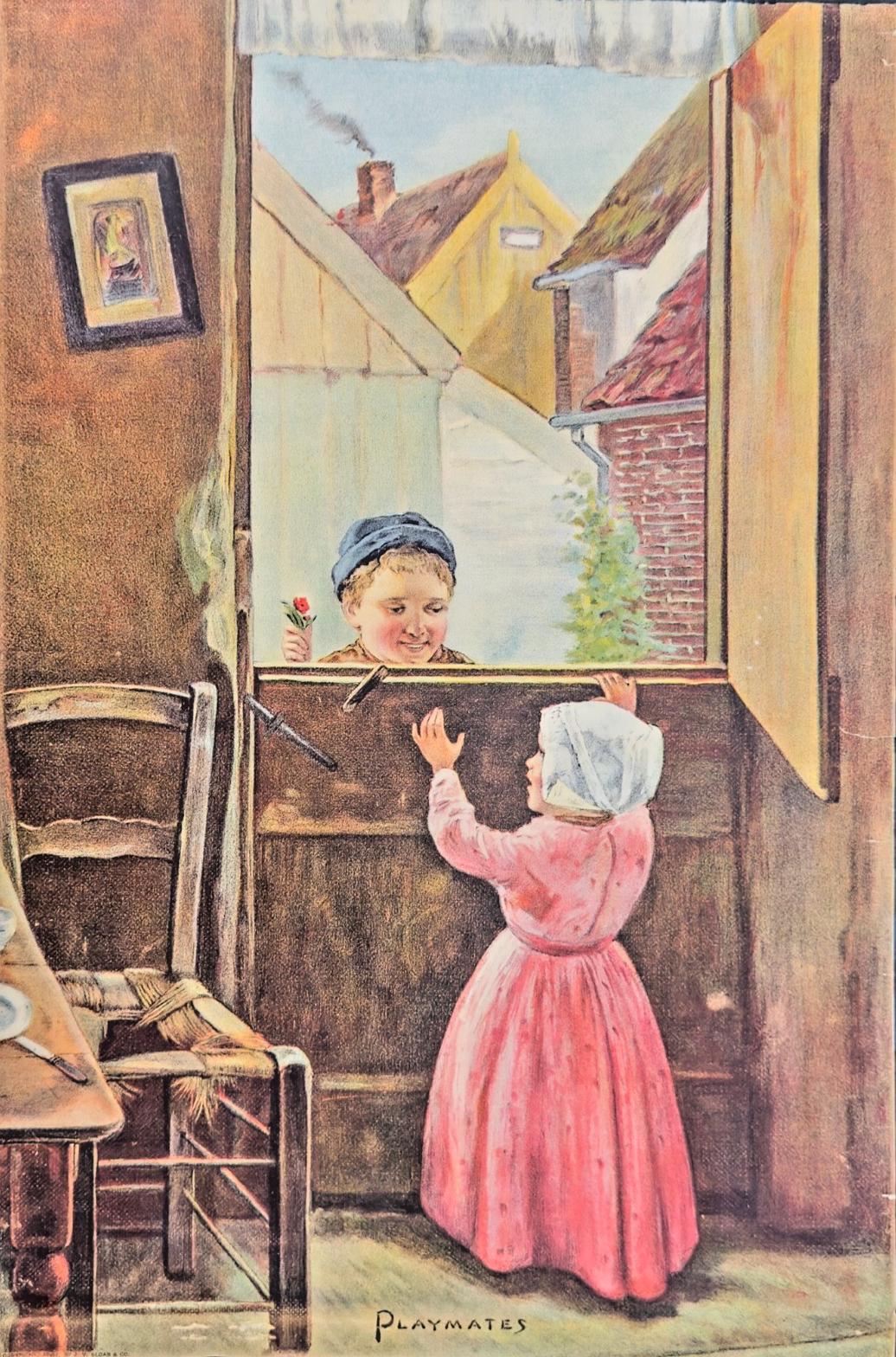 1900 Sunday Supplement – “Playmates" – Lithograph Print