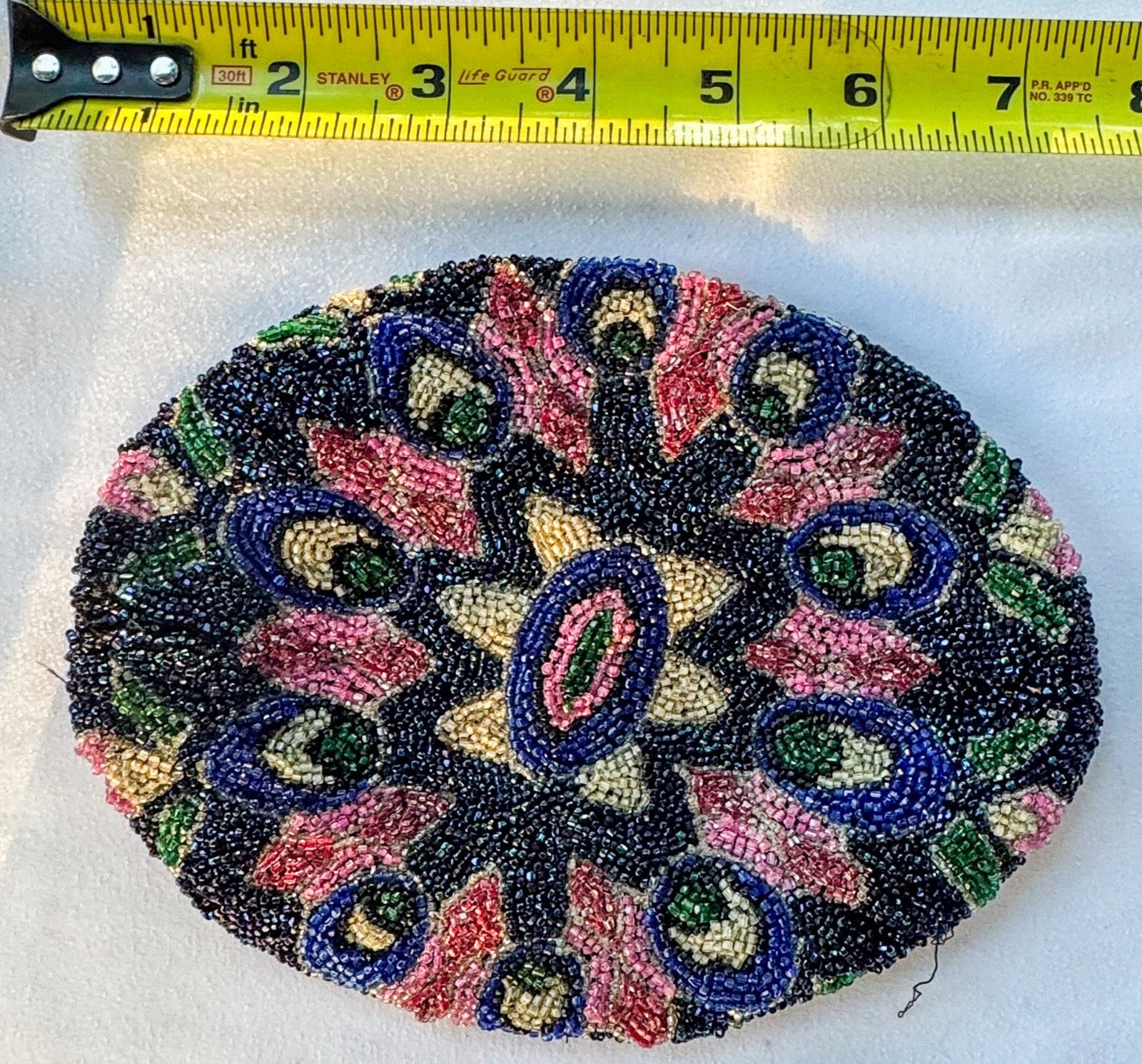 Vintage 1920s Beaded Cloche Skull Cap Flapper Hat Art Deco Hand-Beaded Antique