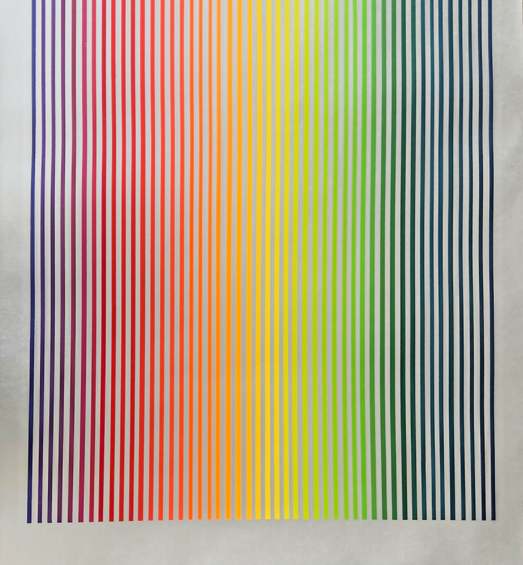 1980s Jürgen Peters Op Art Poster – “Jürgen Peters at Editions Limited” – Rain
