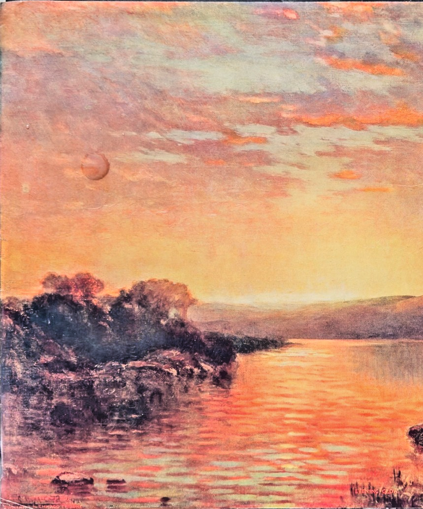“Evening Glow” — 1907 Chromolithograph — Chicago Tribune Sunday Supplement