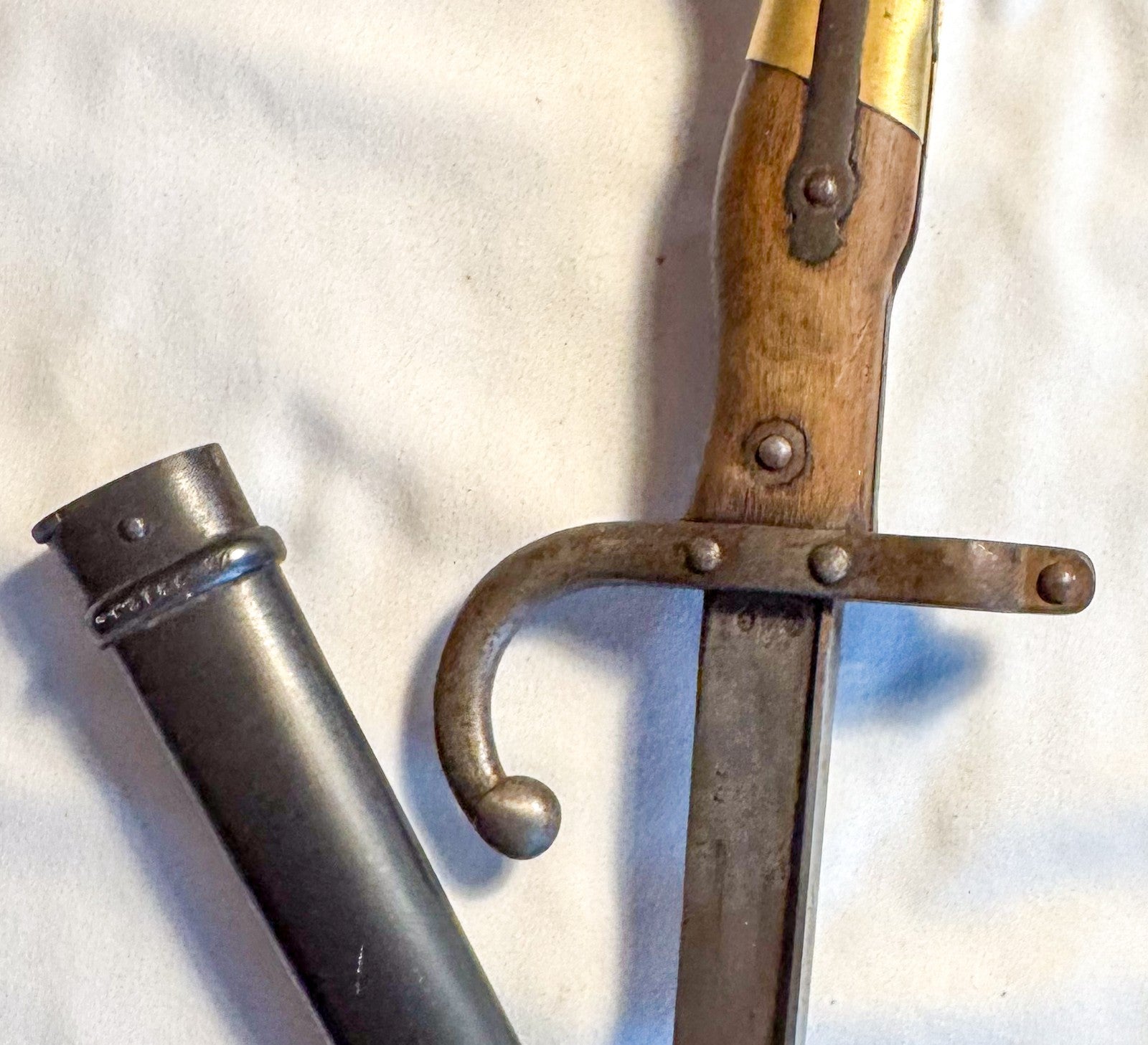 1877 French Gras Bayonet W COPPER POWDER FLASK