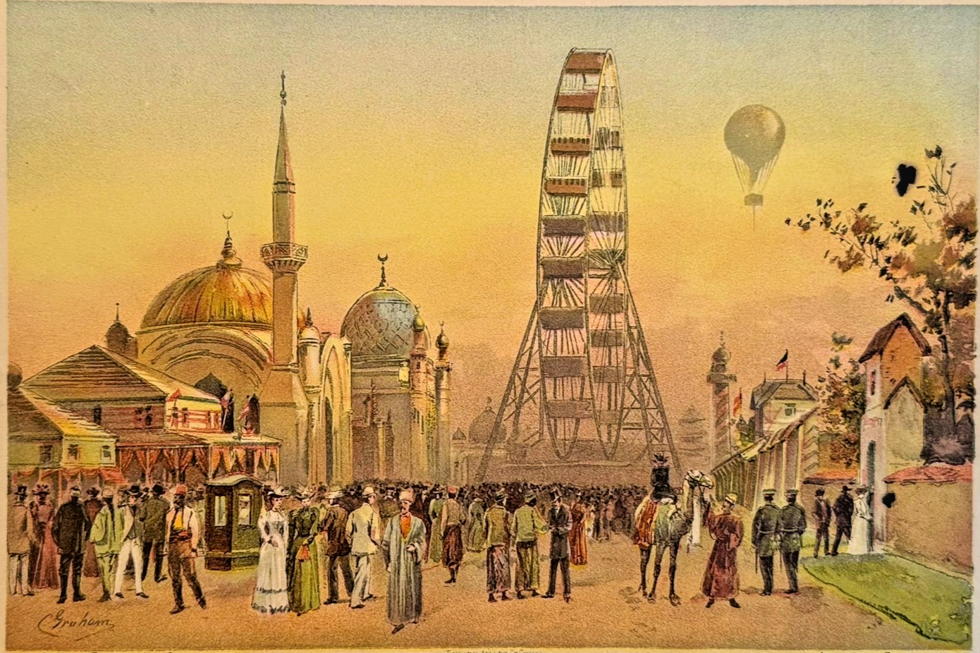 1893 Chicago World’s Fair Art Supplement – 'Along the Plaisance' Chicago Tribune