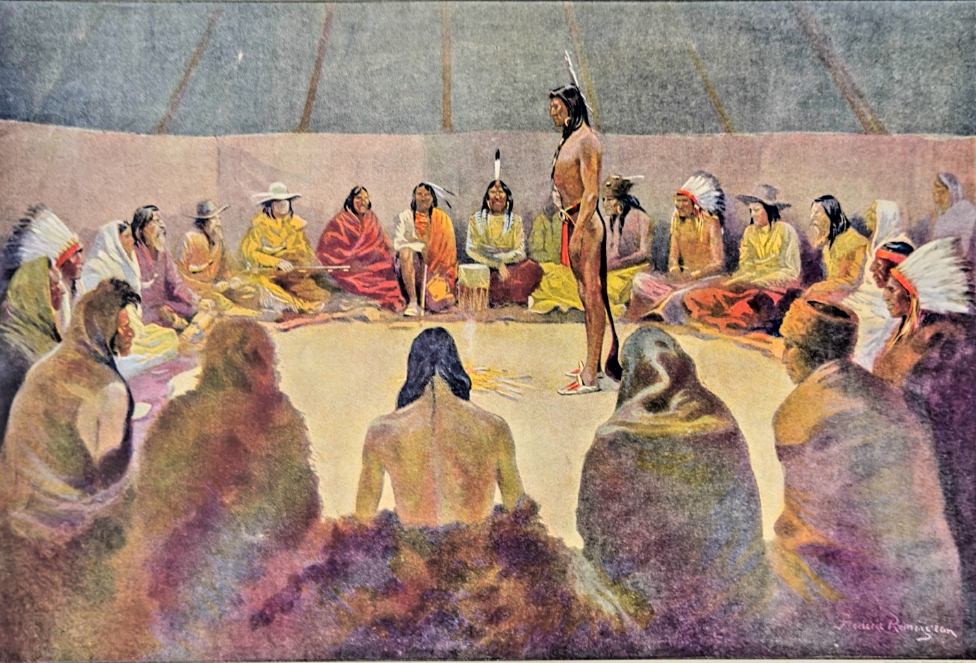 Frederic Remington “White Otter Defies the White Man” – 1900s Chicago Examiner