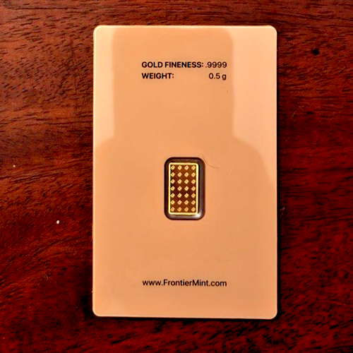 Frontier Mint 1/2 g .9999 Fine Gold Bar - Half Gram In Assay Card (0.5 g)