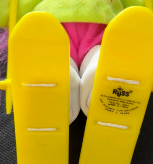 Vintage Russ Troll Doll – Born to Ski – Pink Hair – 1980s/1990s