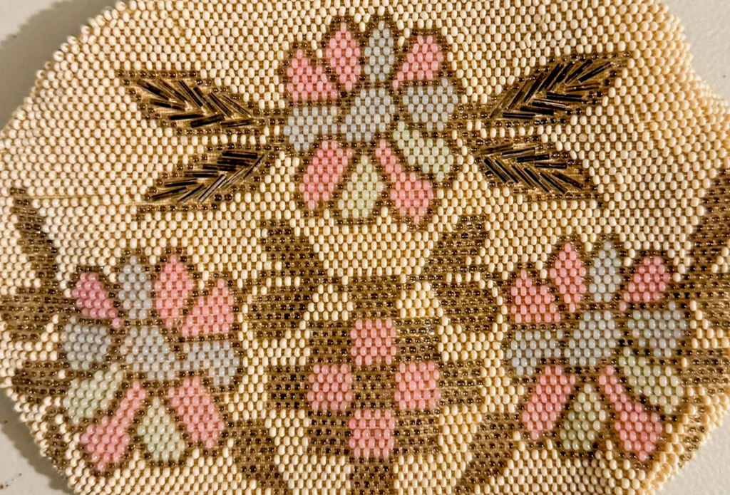 Vintage Czech Art Deco Clutch Bag Beaded with Seed Pearls & Bugle Beads