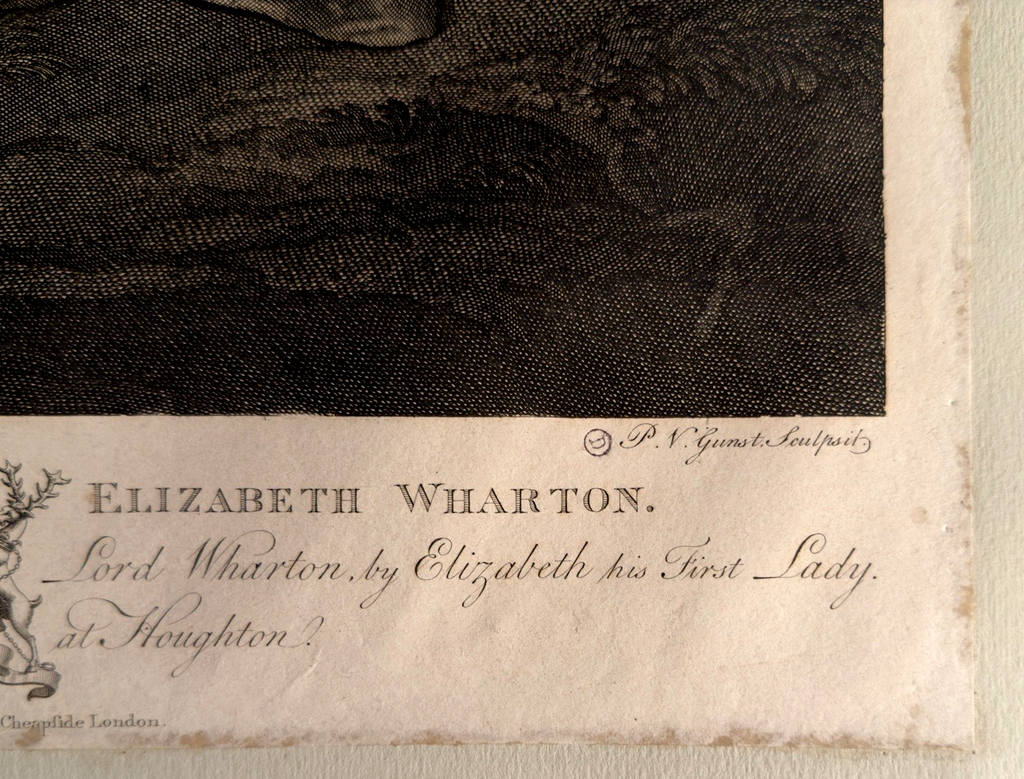 18th Century Van Dyck Engraving: 1788 Philadelphia and Elizabeth Wharton Portrait