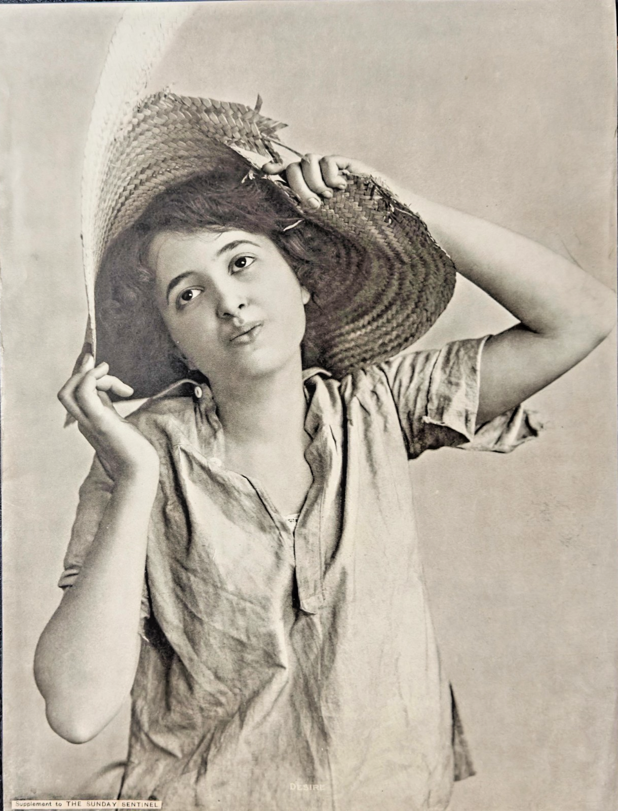 Early 1900 “Desire” Portrait Print – Supplement to The Sunday Sentinel