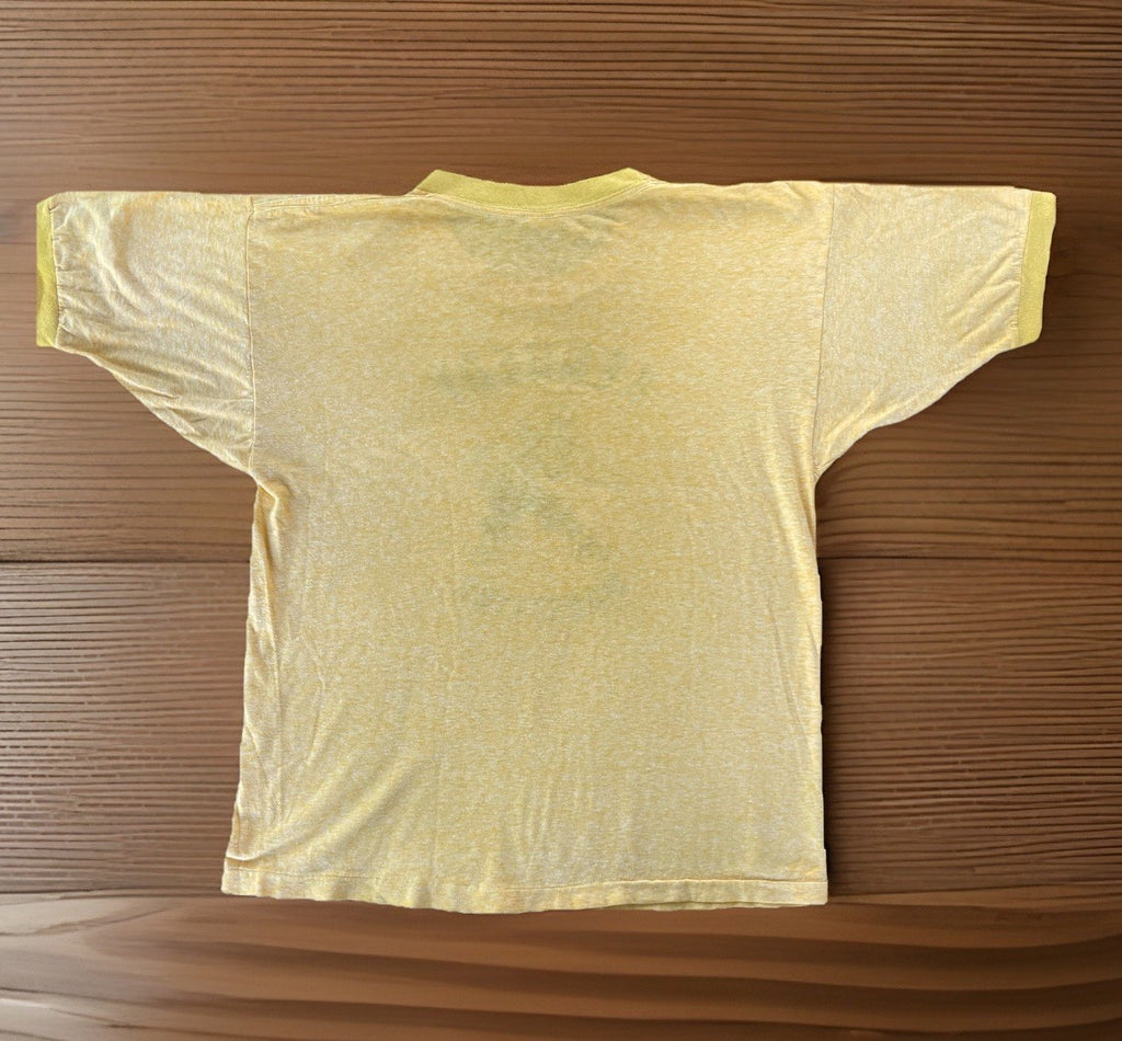 Vintage 1970s Kennedy Wrestling T-Shirt Sun Faded Single Stitch Ringer Tee Large