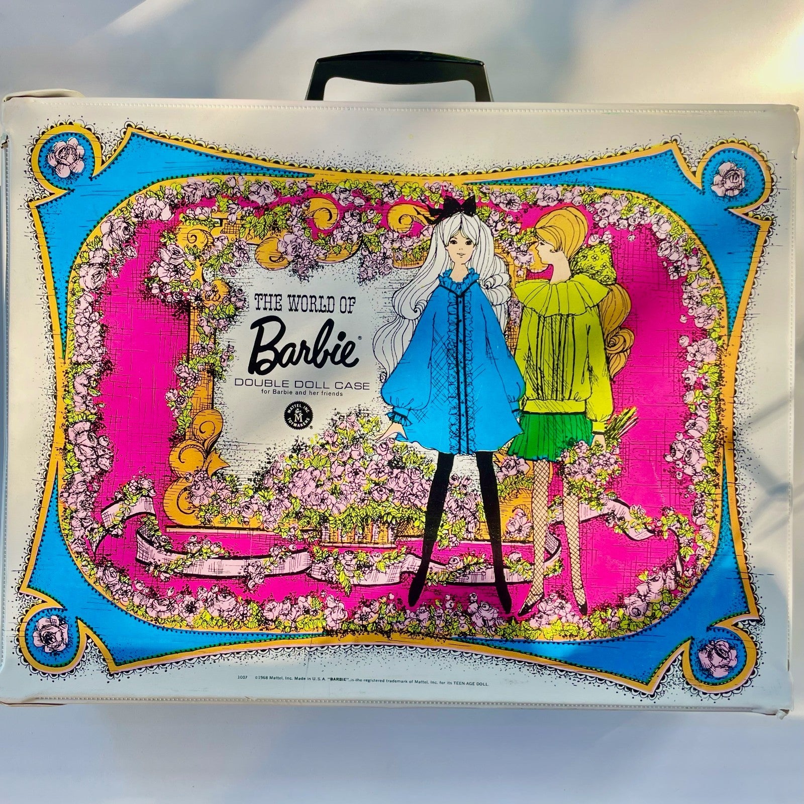 CLEAN!! Vintage Barbie 1968 Double Doll Case The WORLD OF BARBIE Mattel