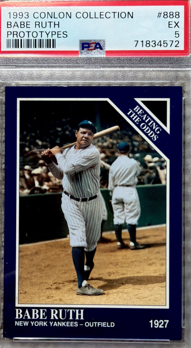 BABE RUTH 1993 BEATING THE ODDS Conlon Collection Prototypes PSA 5