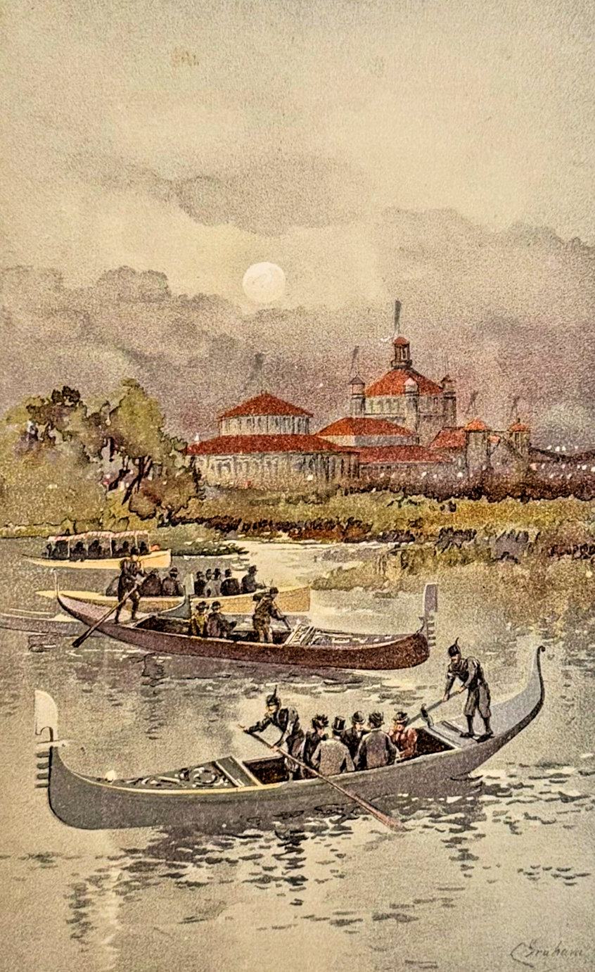 1893 Chicago World's Fair Moonlight on the Lagoon: Chicago Tribune Art Supplement