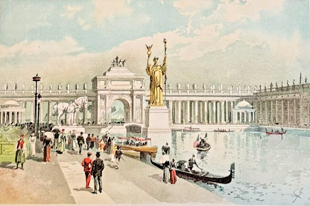 1893 Chicago World's Fair Art Supplement: East in the Grand Court Lithograph 8x10