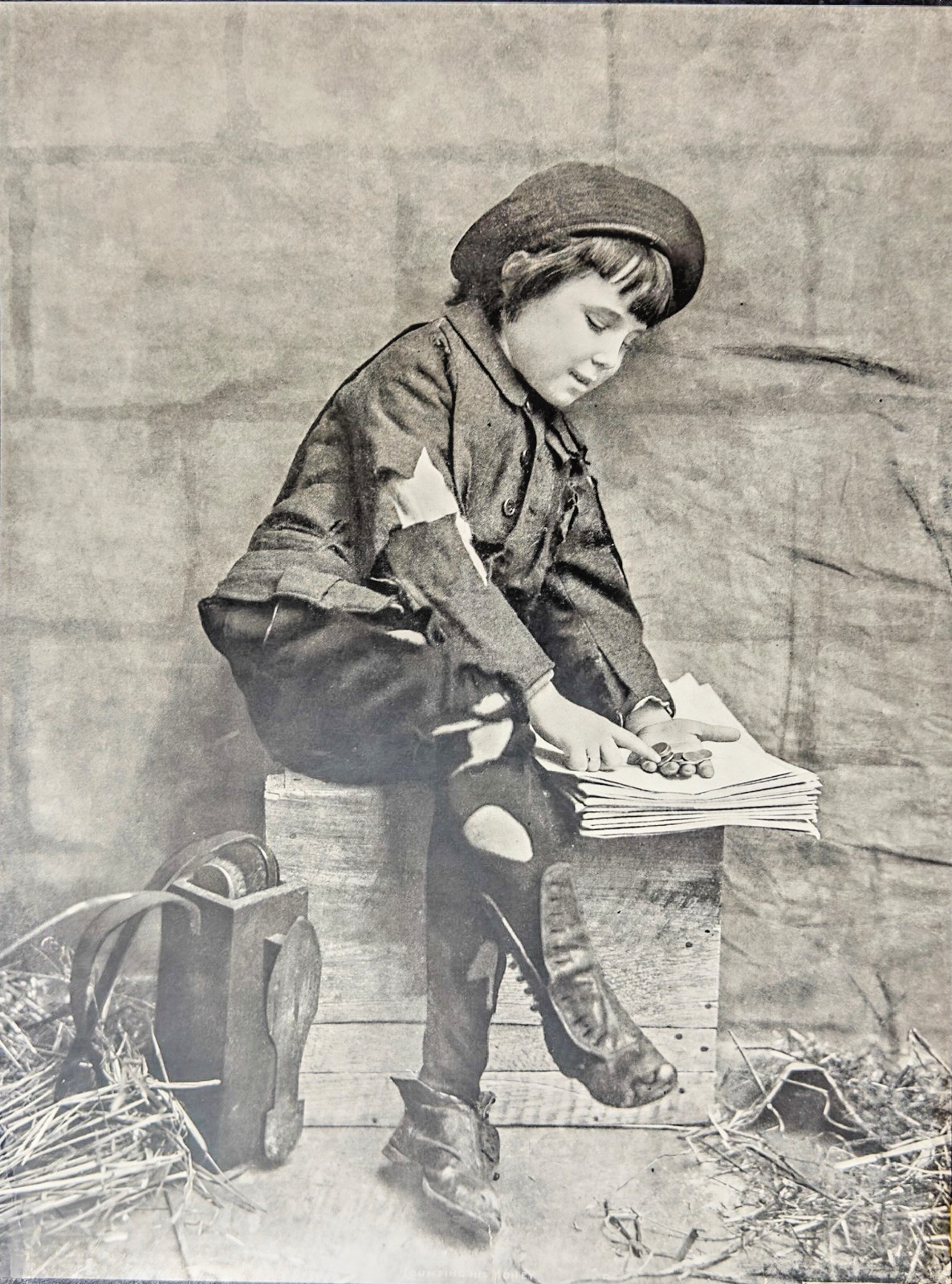 Early 1900 “Counting His Money' Portrait– Supplement to The Sunday Sentinel