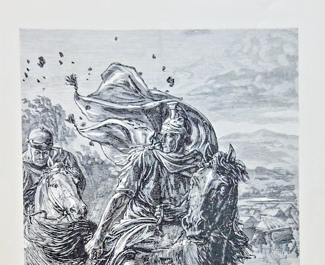 FLIGHT OF POMPEIUS - 1894 Best Men and Famous Women Engraving Prints