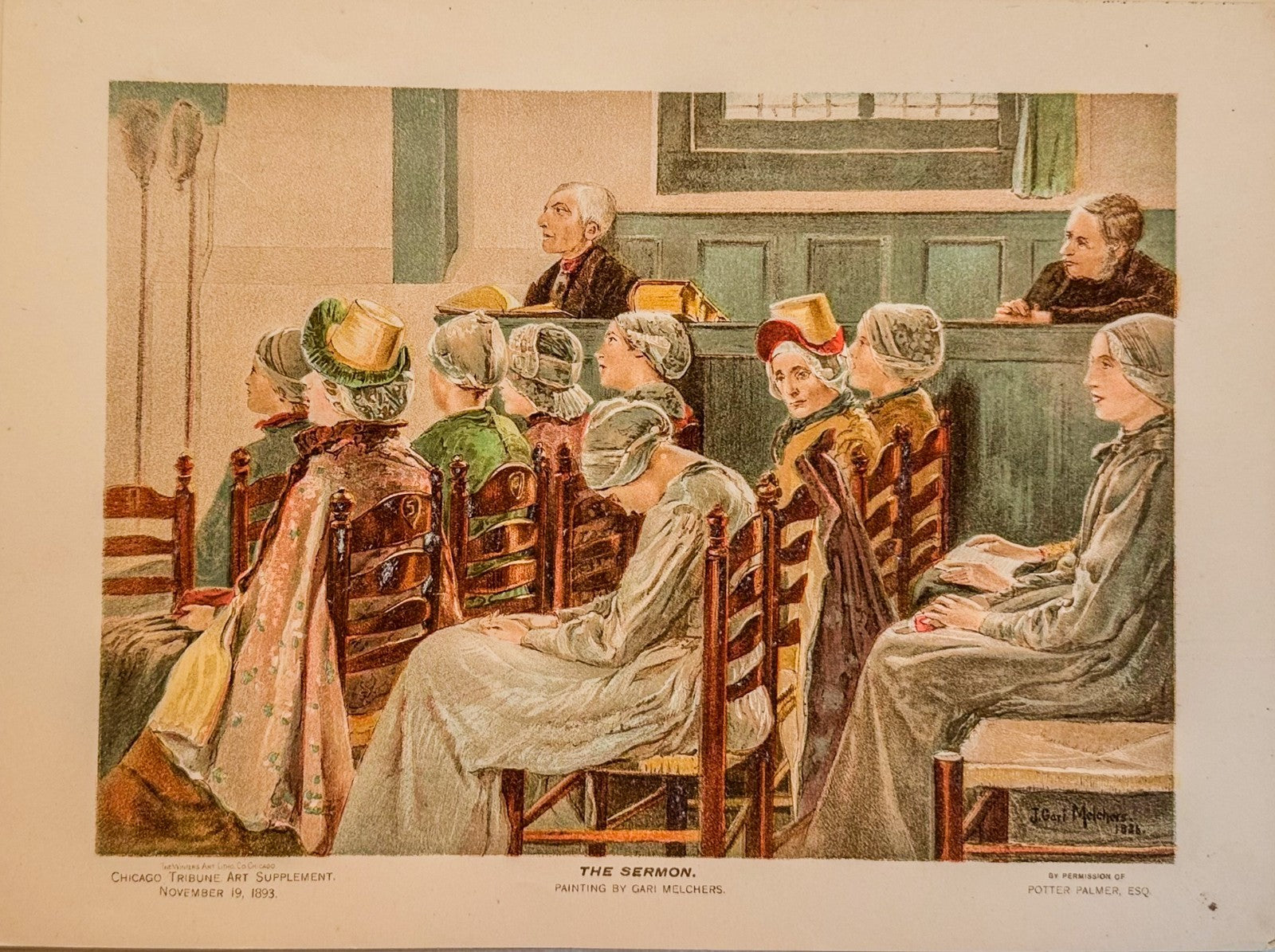 1893 Chicago Tribune ART Supplement 'The Sermon'