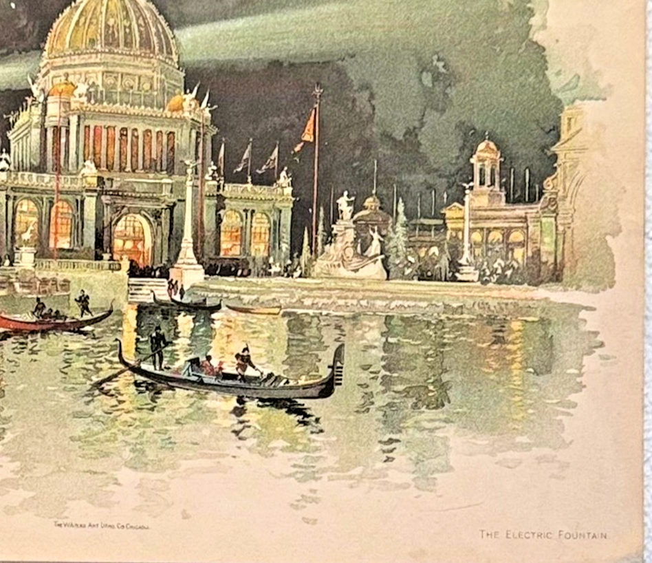 1893 Chicago World’s Fair Art Supplement – 'Electric Fountain' Chicago Tribune