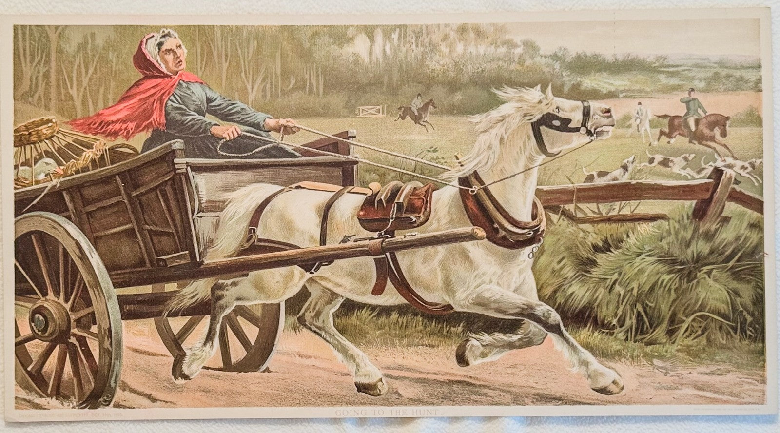 1895 Chicago Tribune ART Supplement 'Going to the Hunt'