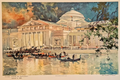 1893 Chicago World's Fair Art Supplement: Art Palace at Night Chromolithograph 8x10