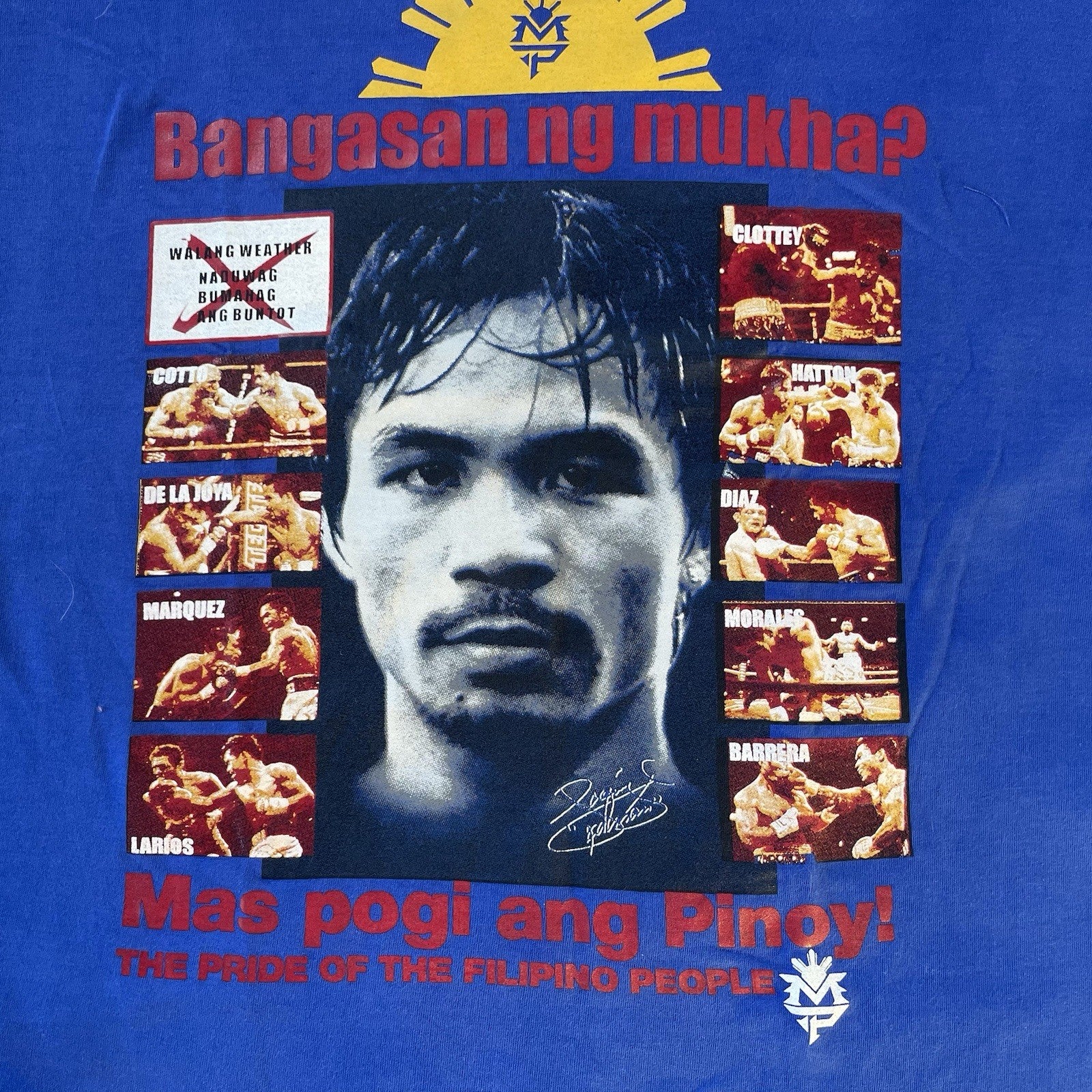 Manny Pacquiao Vintage Boxing Tshirt Tagalog Size S