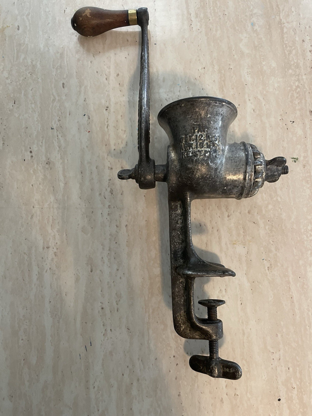 Vintage Meat Grinder Hand Crank 1899