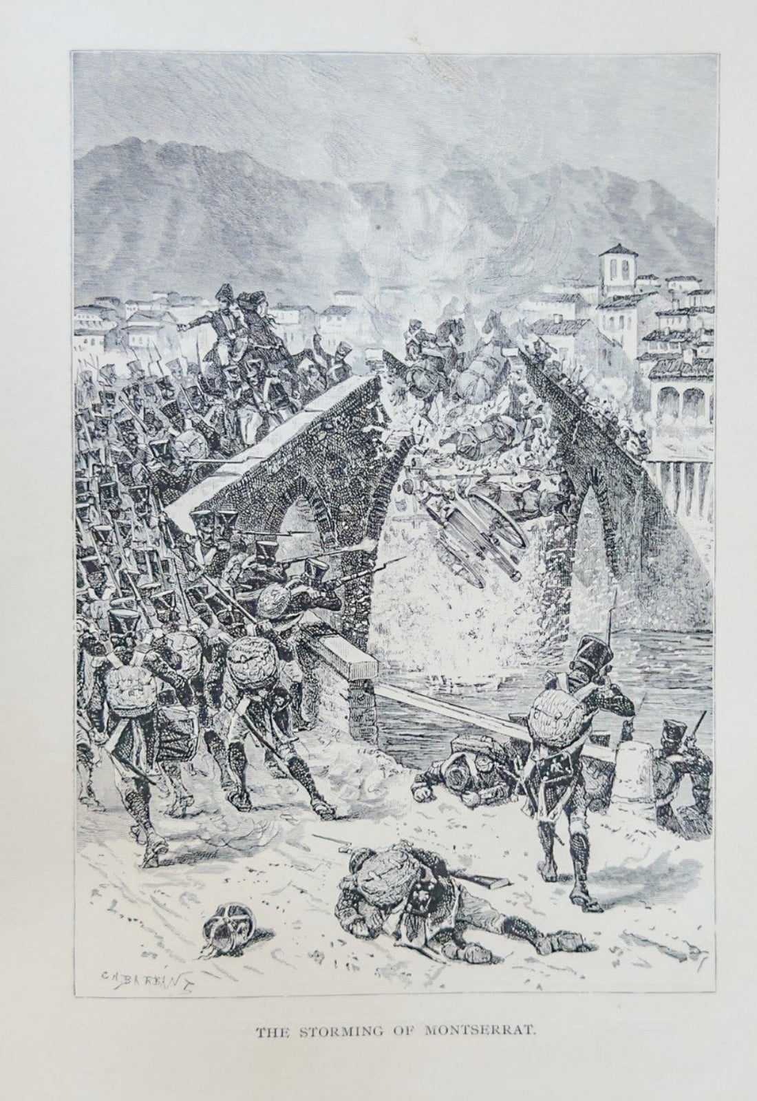 STORMING OF MONTSERRAT-  1894 Best Men and Famous Women Engraving Print