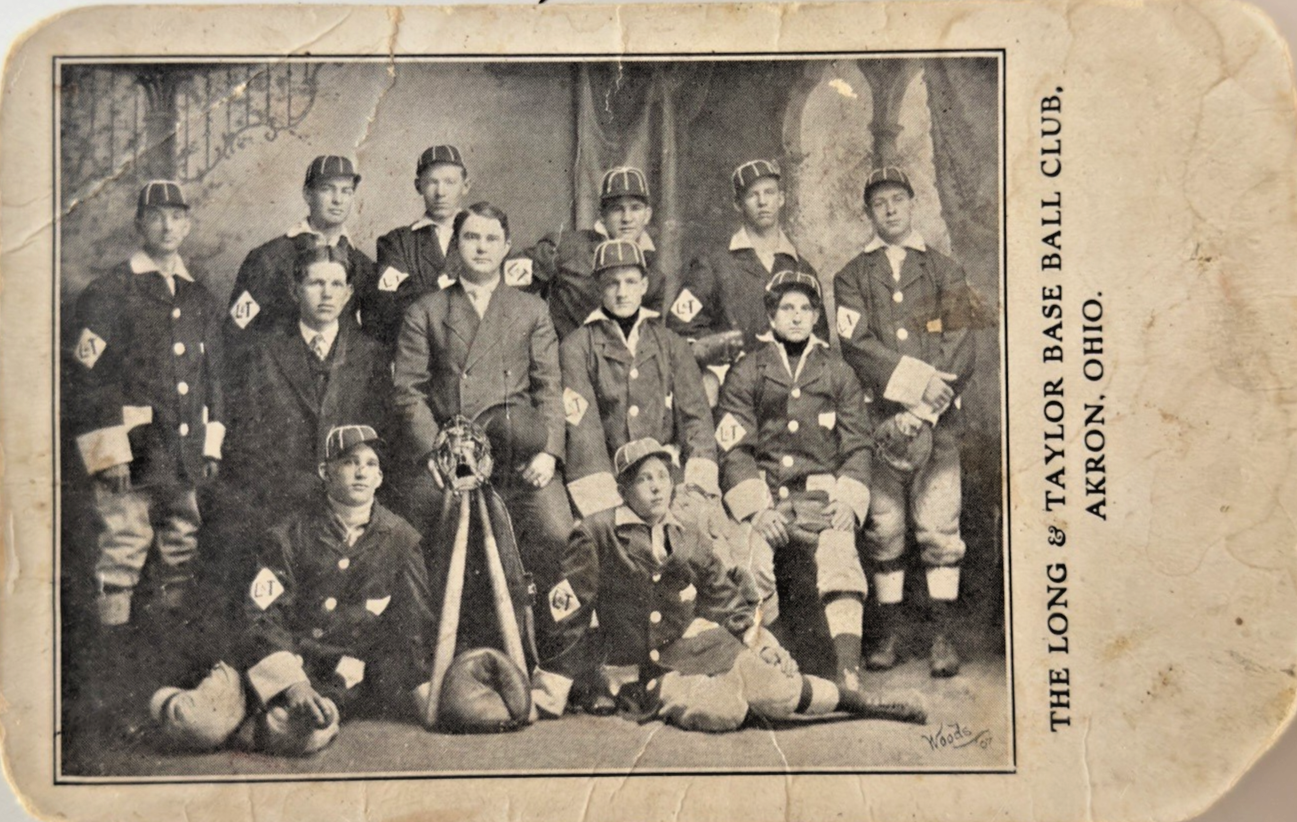 RPPC Akron Ohio Baseball Team Photo Postcard –1907 Long & Taylor Base Ball Club