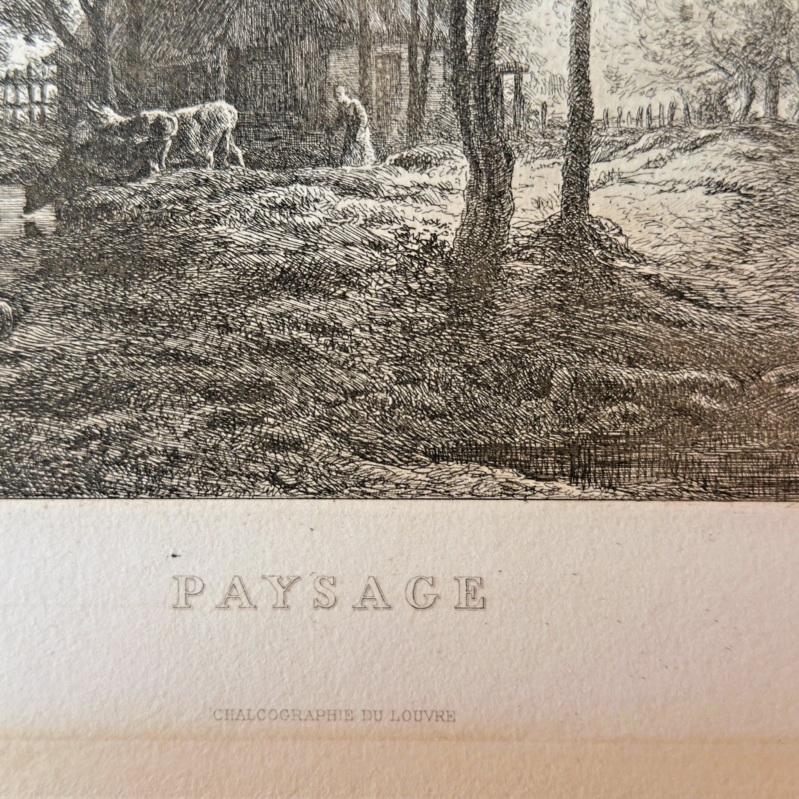 Chalcographie du Louvre Intaglio Print — Charles-Émile Jacque “Paysage”