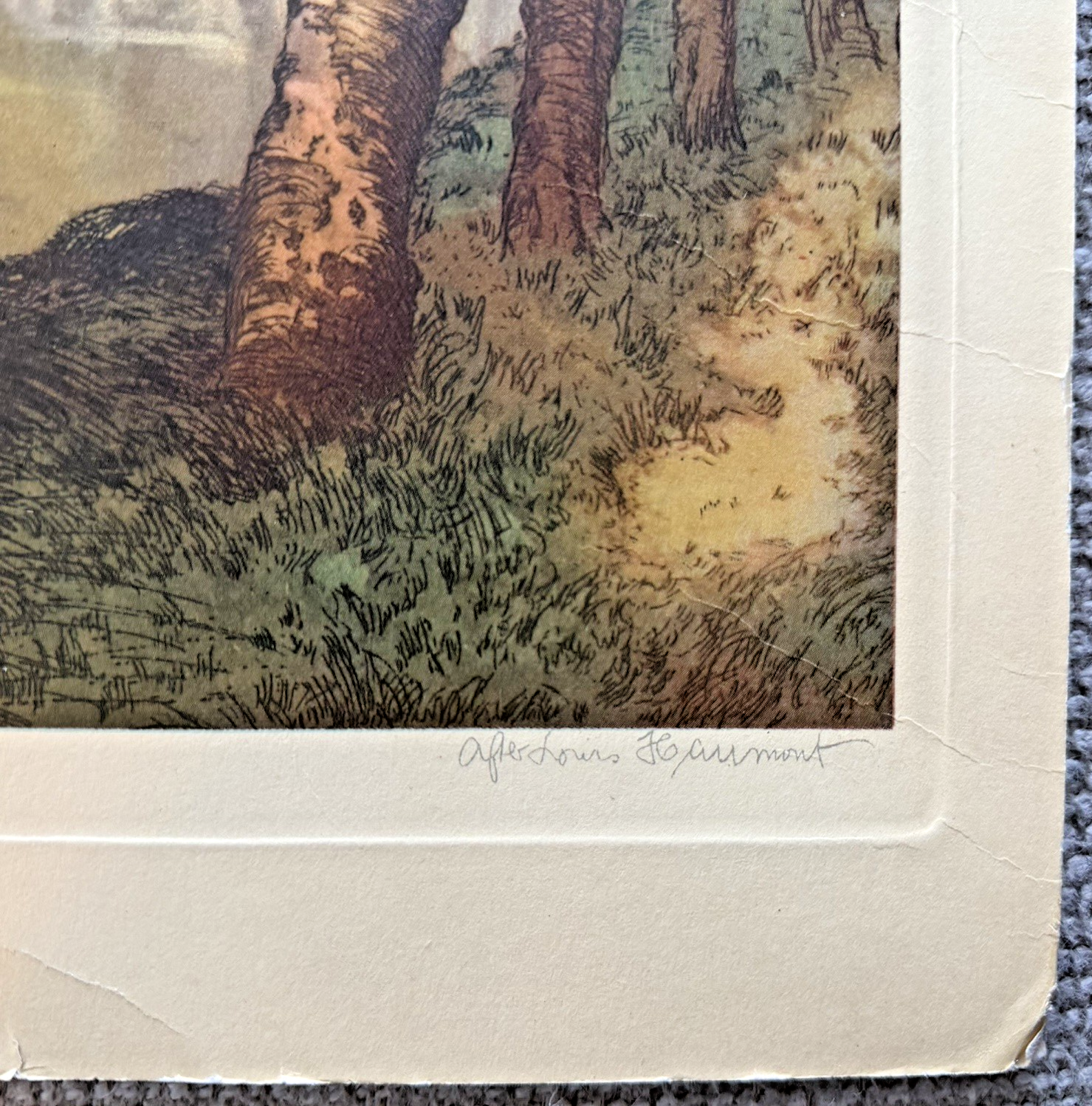 French Etching “Le Moulin” — After the Original by Louis Haumont